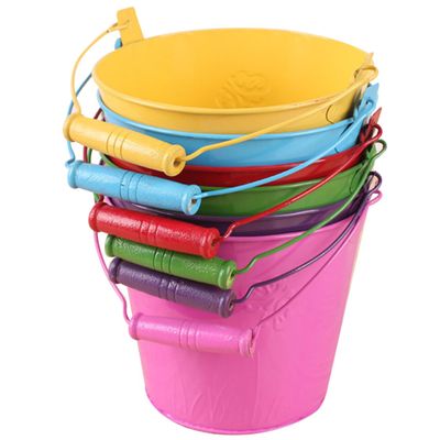 BESPORTBLE 6pcs Tinplate Beach Buckets for Sand and Fishing Pails Creative and Fun Design Small Buckets for Outdoor Play and Sandbox Activities Random Color