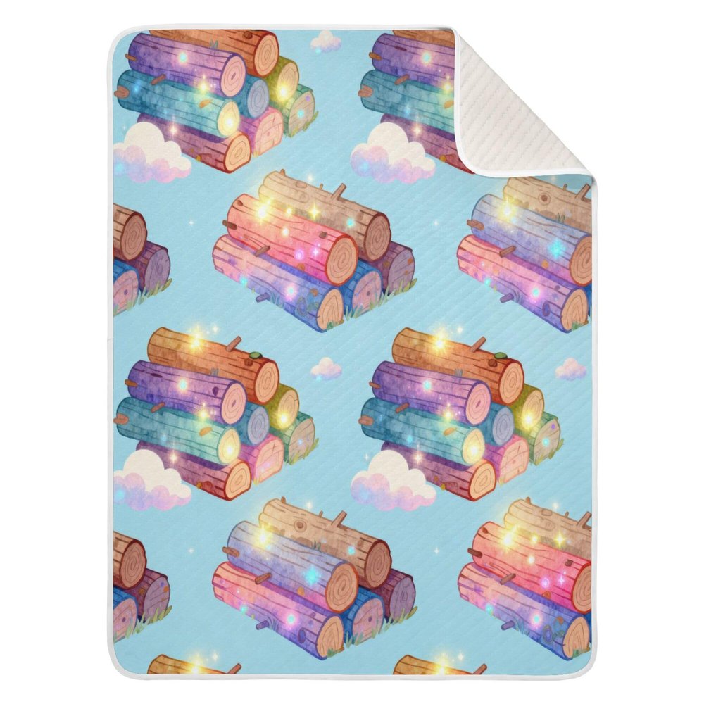 CUPADA Baby Blankets Infant Blanket Colorful Logs with Sparkles Sky Toddler Blankets Soft Warm Personalized Nap Blanket for Daycare Stroller Cover