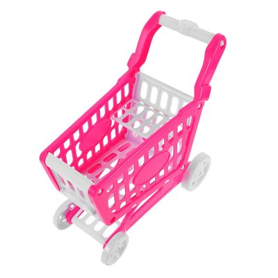 Abaodam Mini Shopping Cart for Buildable Structure Lightweight Plastic Handcart for Indoor Outdoor Play Enhances Dexterity Problem Solving and Social Skills Pink Utility Trolley Model for