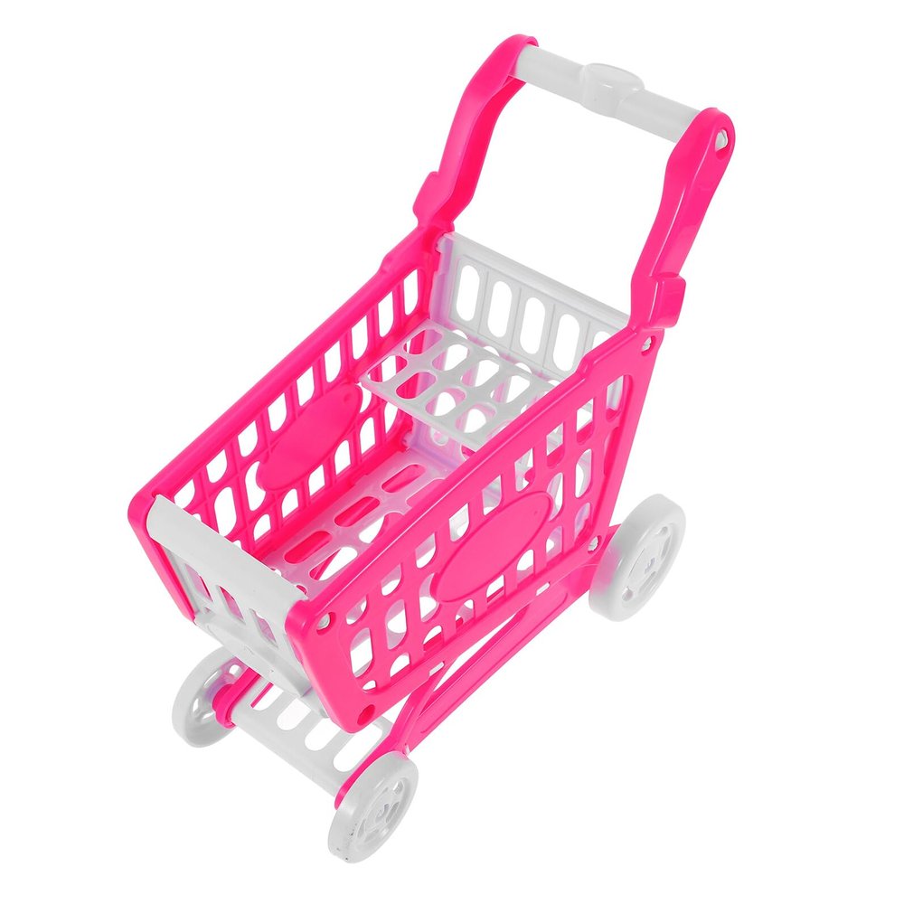 Abaodam Mini Shopping Cart for Buildable Structure Lightweight Plastic Handcart for Indoor Outdoor Play Enhances Dexterity Problem Solving and Social Skills Pink Utility Trolley Model for