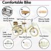 3-Wheel Bikes Carrying Passengers, Two-Seater Children Tricycle, Double Twins Toy Bicycle with Adjustable Height Seats & Handle (Pink, 14 inch) view 3