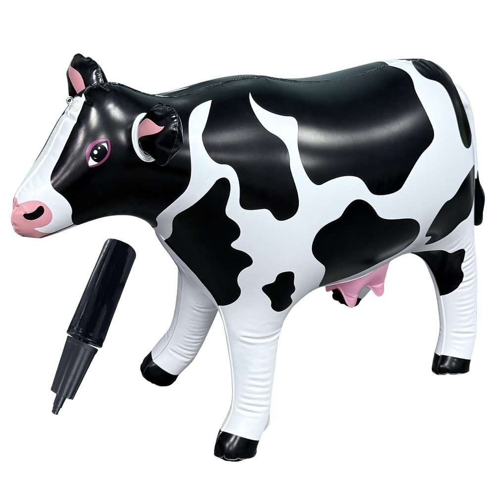 37" Long Inflatable Cow for Inflatable UFO 22" Tall Giant Cow Blow Up Decorations Animals Theme Outdoor Party Indoor Decor