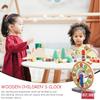 BRIGHTFUFU Wooden Clock Learning for Educational Math Teaching Clock Model Creative Cognitive for Classroom Telling Development and Imagination view 3