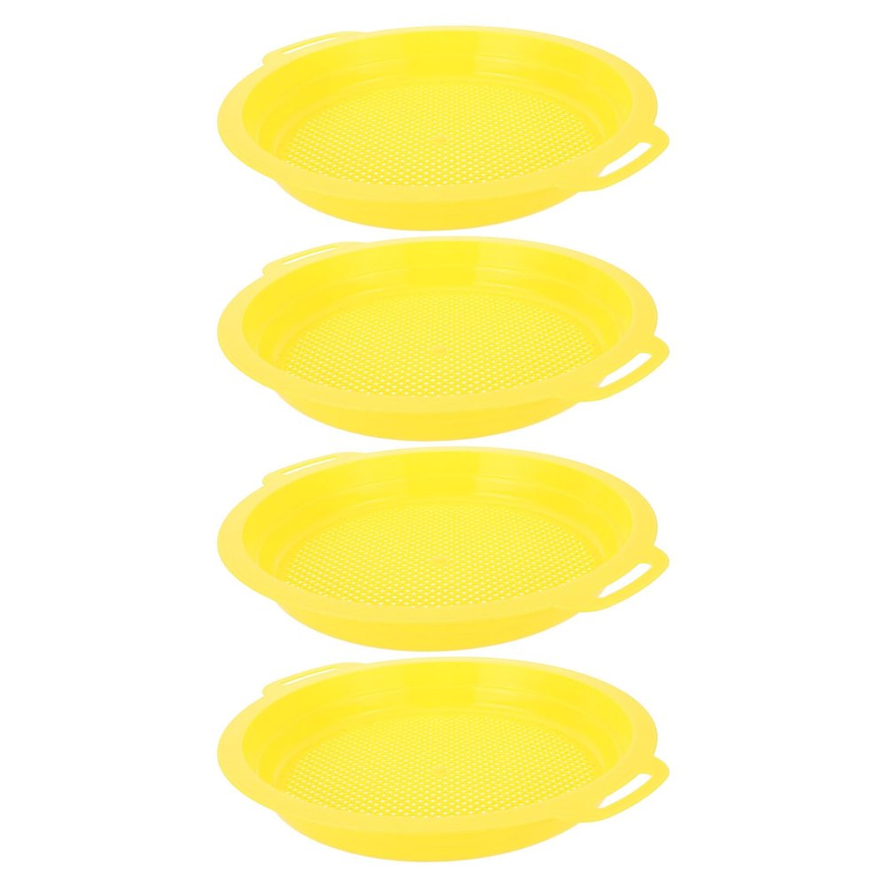 Abaodam 4Pcs Sand Sifter Lightweight Plastic Handheld Sand Sieves for Beach Backyard Pool Play Random Colors Random Color