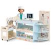 Costzon Kids Doctor Play Set, Wooden Pretend Doctor Kit w/ Eye Chart, Toy CT Machine, Realistic Medical Station & 20 Hospital Accessories, Toy Medical Center Playset for Boys Girls Aged 3+ (Blue) view 1