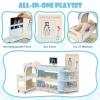 Costzon Kids Doctor Play Set, Wooden Pretend Doctor Kit w/ Eye Chart, Toy CT Machine, Realistic Medical Station & 20 Hospital Accessories, Toy Medical Center Playset for Boys Girls Aged 3+ (Blue) view 3