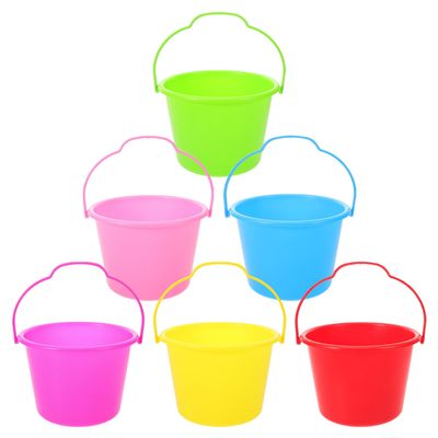 Abaodam 6pcs Lightweight Small Buckets for Reusable Sand Digging Buckets for Beach Backyard Outdoor Water and Sand