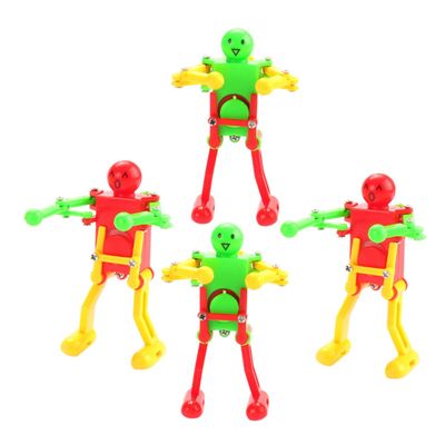 Abaodam 4pcs Wind Up Dancing Robot for Adults Clockwork Figures Safe and Portable Playsets Creative Gifts for Birthdays and Holidays Home Decoration Compatible Random Color