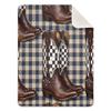 CUPADA Baby Blankets Infant Blanket Checkered Cowboy Boots Toddler Blankets Soft Warm Personalized Nap Blanket for Daycare Stroller Cover view 1