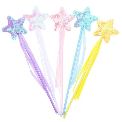 BESPORTBLE 5Pcs Star-Shaped Fairy Wands for Glitter Flashing Sticks Party Props for Birthday Halloween Dress-up and Cosplay