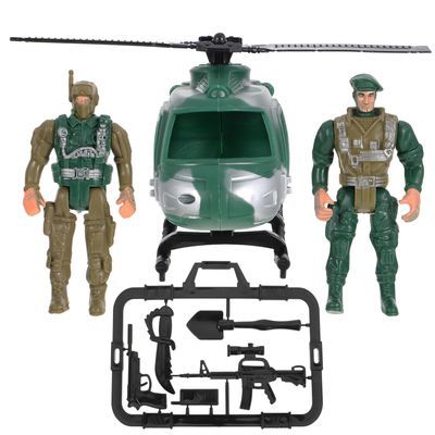 Abaodam Mini Military Helicopter and Soldier for Boys Plastic Special Forces Figures Educational Battle Playset for Imaginative and Cognitive Development