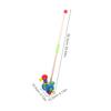 FRCOLOR Cartoon Animal Walker for Months Safe Wood Push Cart for Boys and Removable Pole Learning Walker First Birthday view 2