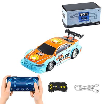 1:43 Scale Alloy Mini RC Car for Group Racing, 2.4G High-Speed Remote Control Vehicle with Mobile App Control, 5-Channel Competition Model 2028