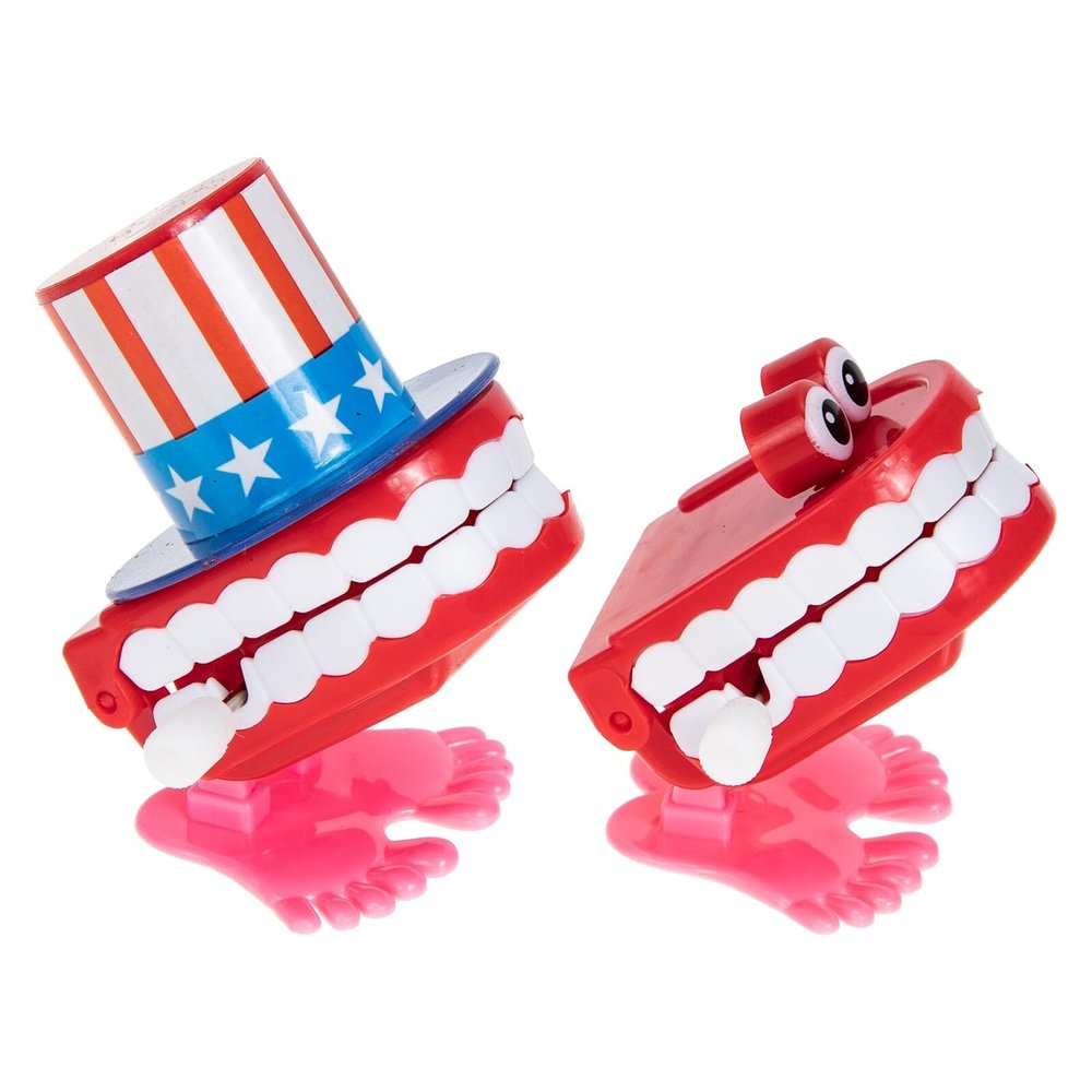 Abaodam 2Pcs Wind-up Tooth with Eyes for Plastic Chomping S Party Decor Fun Coordination and Imagination Development