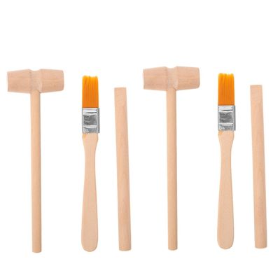 Abaodam 6pcs Dinosaur Digging Tools Kit for Stem Educational Archaeological Excavation with Wood Hammer Chisel and Brush Safe Paleontology for Boys and Dino Garden Excavation Play