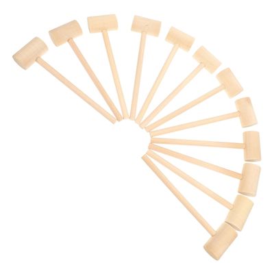 Gogogmee 12pcs Wood Mallet Mini Hammer Solid Wood Hammer for Boys Gavel Improves Hand Eye Coordination and Dexterity Birthday