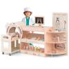 Costzon Kids Doctor Play Set, Wooden Pretend Doctor Kit w/ Eye Chart, Toy CT Machine, Realistic Medical Station & 20 Hospital Accessories, Toy Medical Center Playset for Boys Girls Aged 3+ (Pink) view 1