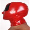 AiCc stylists Red Latex Ranger Power Hood Rubber Mask Back Zipper Cosplay (XS) view 2