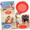 Beaupretty 2pcs Plastic Sand Sifters Fine Mesh Sand Sieves for Beach Outdoor Strainers Blue Red view 3