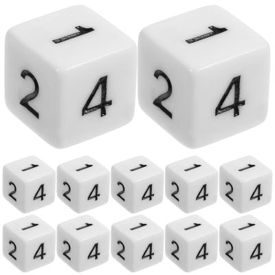 BESPORTBLE 30pcs White Acrylic Dice with Arabic Numerals Smooth Rolling Game Props for Board Games Teaching Parties and Logic Activities