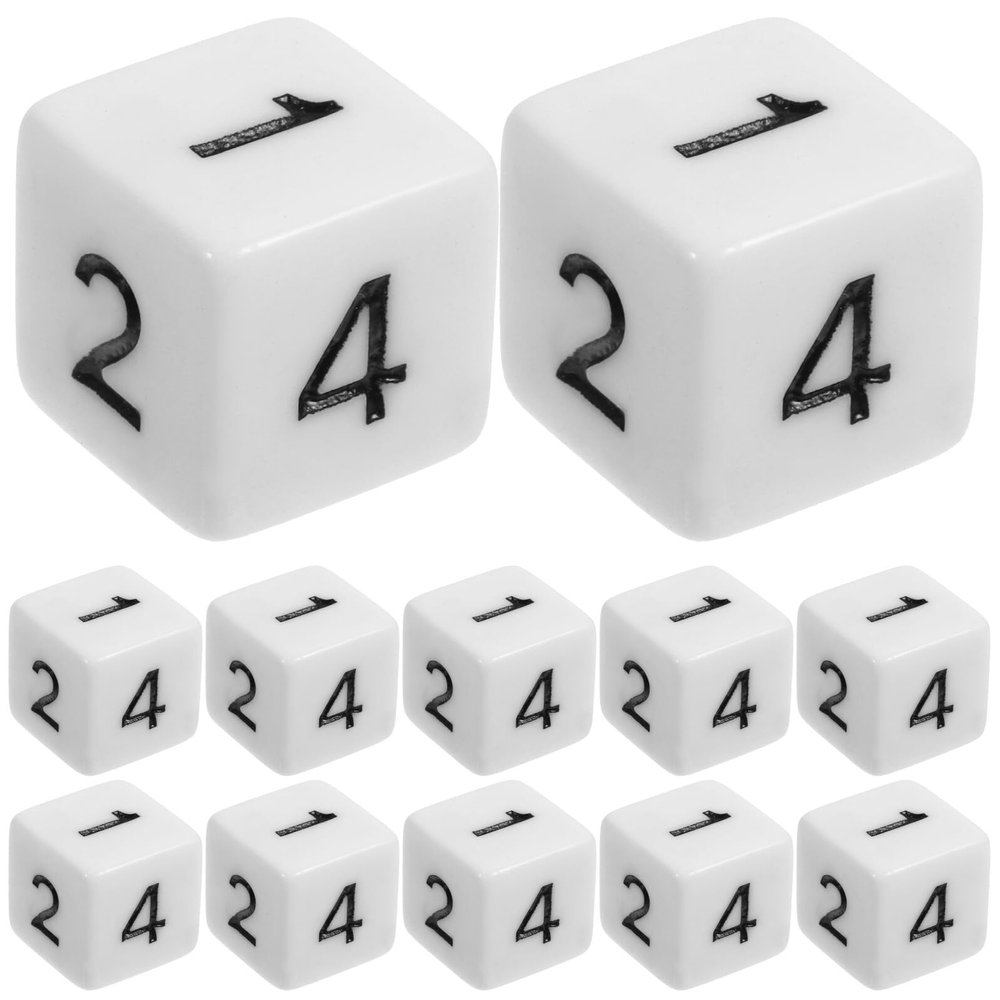 BESPORTBLE 30pcs White Acrylic Dice with Arabic Numerals Smooth Rolling Game Props for Board Games Teaching Parties and Logic Activities