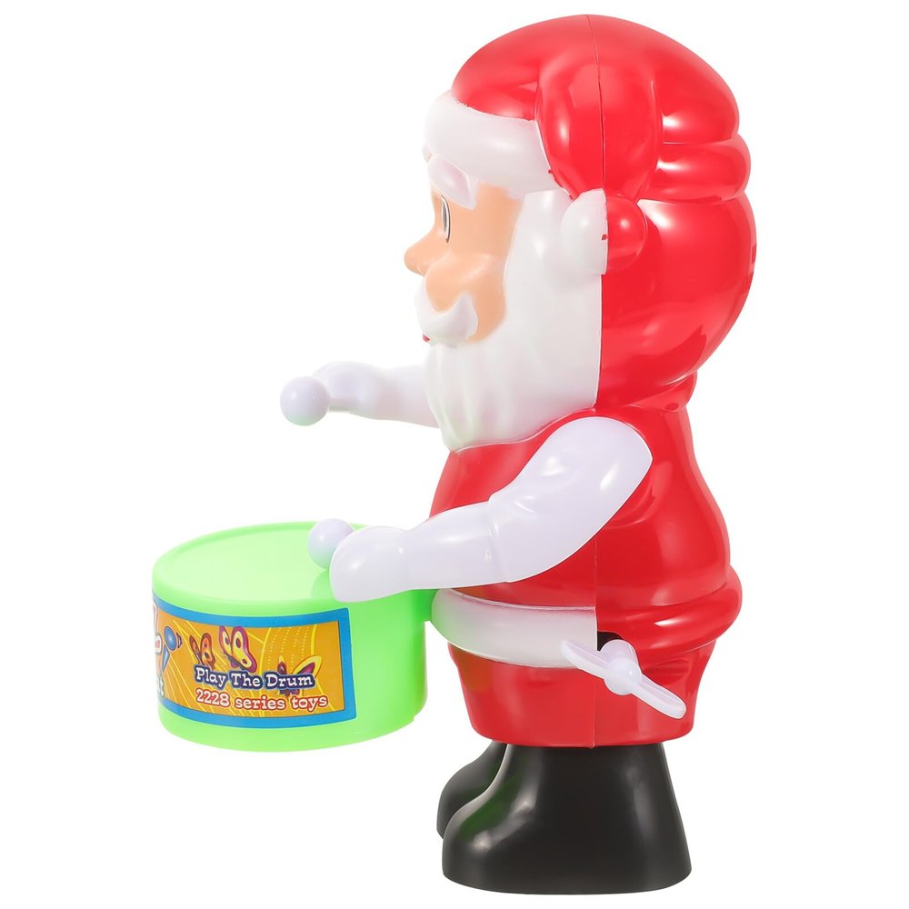 BESPORTBLE 3pcs Wind-up Drumming Santa Plaything Lightweight Christmas Novelty Amusement for Holiday Fun Interaction Random Color