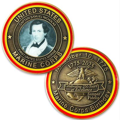 250th Marine Corps Birthday Coin 2025  First Marine Captain Samuel Nicholas