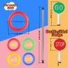 16-Ring Colorful Walking Rope for Preschool - Detachable Safety Line Rope with Smiley Textured Rings, with 1 pcs GO/Stop Sign Handheld view 2