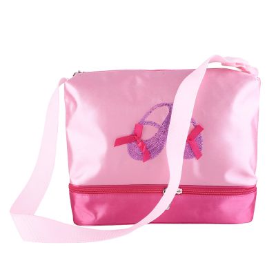 Cryfokt Ballerina Dance Bag for Kids, Cute Ballet Shoes, Pattern Dance Purse, Smooth Zipper, Soft Handle for Girls, Ballet ClassRehearsal