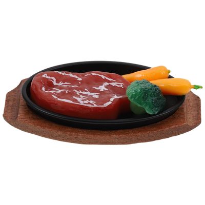 BESPORTBLE Realistic Miniature Steak Model Food for Dollhouse Kitchen Decor Portable Simulated Meat Plate for Photography Play Food Accessory