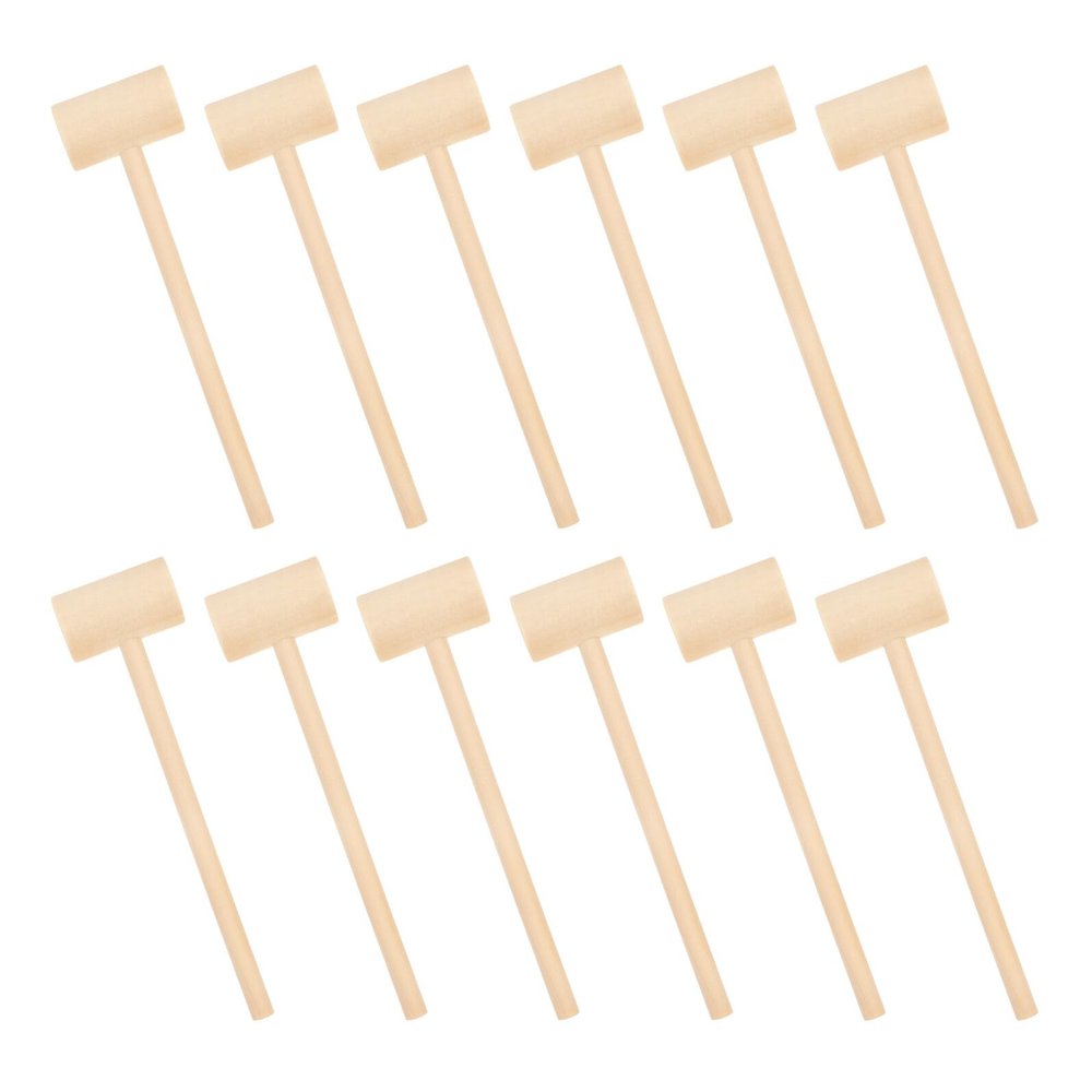 Uonlytech 12pcs Mini Wood Mallet for Solid Wood Hammer Promotes Hand-Eye Coordination Dexterity and Arm Movement Educational Pounding Play Tool for Boys