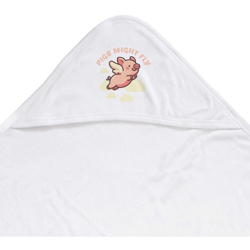 Azeeda 'Pigs Might Fly' Baby Hooded Towel (HT00038886)