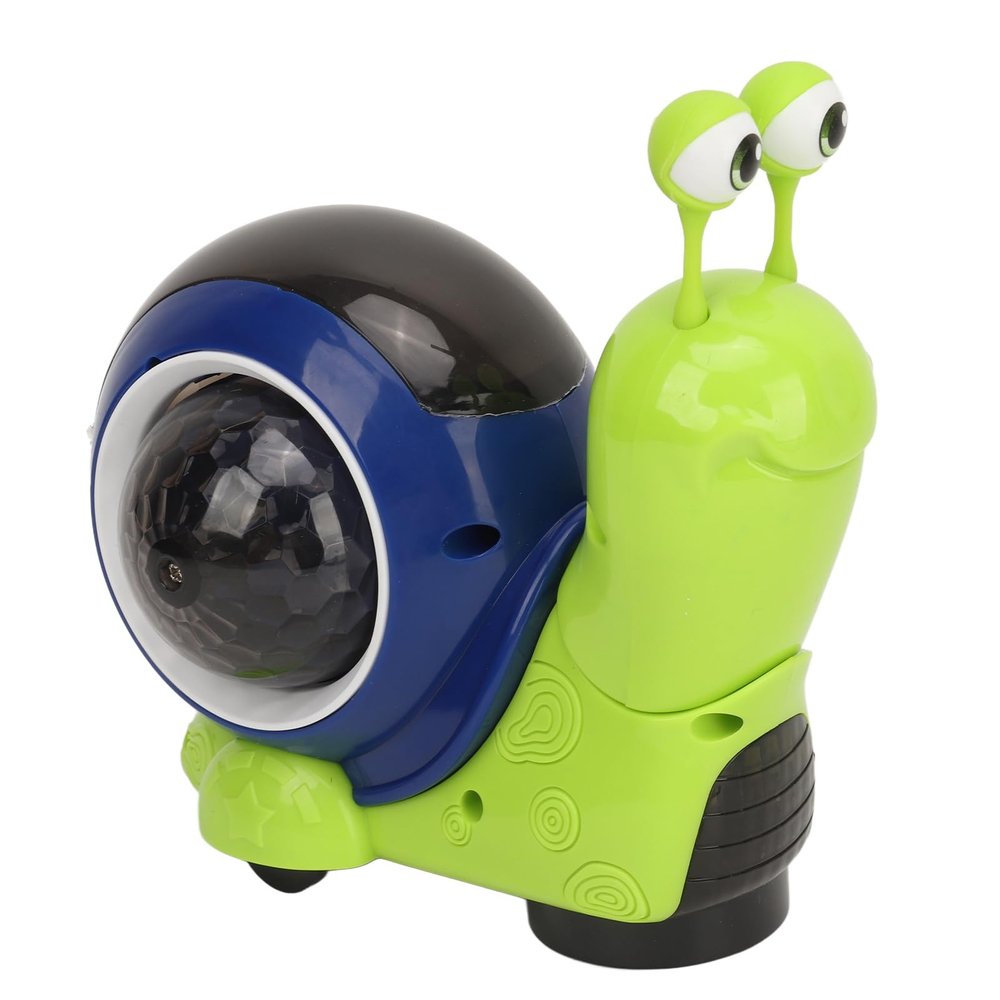 Depisuta Crawling Snail Baby Toy, Plastic Cute Snail Baby Toys with Music and Lights, Universal Shaking Head Interactive Crawling Toddler Electric for Home, School (Green)
