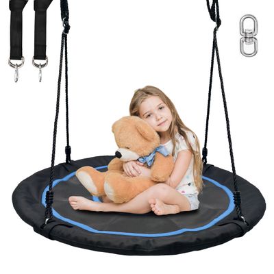 40 Inch Saucer Swing for Kids and Adults OutdoorFlying Tree Swing with Hanging Straps & 360 Swivel 900lbs Weight Capacity Durable Swing Seat for Children (40 Inch)