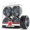1/10 On Road Tires and Aluminum Wheels 12mm Hex RC Rally Racing Tyres OD 2.56" for Tamiya TT01 TT02 XV01 TA06 A959 PTG2 HPI KYOSHO PTG2 Traxxas 1:10 Street Touring Drift Car (Titanium) view 1