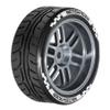 1/10 On Road Tires and Aluminum Wheels 12mm Hex RC Rally Racing Tyres OD 2.56" for Tamiya TT01 TT02 XV01 TA06 A959 PTG2 HPI KYOSHO PTG2 Traxxas 1:10 Street Touring Drift Car (Titanium) view 2