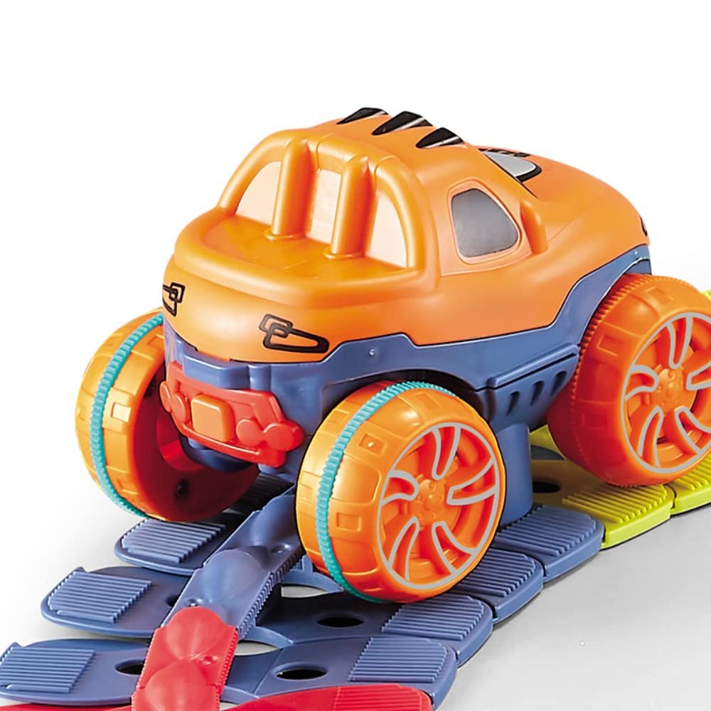 DIY Race Track Toy Educational Assembly Track Toy with LED Light for Children Girls Boys (184pcs)