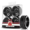 1/10 On Road Tires and Aluminum Wheels 12mm Hex RC Rally Racing Tyres OD 2.56" for Tamiya TT01 TT02 XV01 TA06 A959 PTG2 HPI KYOSHO PTG2 Traxxas 1:10 Street Touring Drift Car (Black) view 1