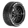 1/10 On Road Tires and Aluminum Wheels 12mm Hex RC Rally Racing Tyres OD 2.56" for Tamiya TT01 TT02 XV01 TA06 A959 PTG2 HPI KYOSHO PTG2 Traxxas 1:10 Street Touring Drift Car (Black) view 2