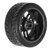 1/10 On Road Tires and Aluminum Wheels 12mm Hex RC Rally Racing Tyres OD 2.56" for Tamiya TT01 TT02 XV01 TA06 A959 PTG2 HPI KYOSHO PTG2 Traxxas 1:10 Street Touring Drift Car (Black) view 3