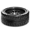 1/10 On Road Tires and Aluminum Wheels 12mm Hex RC Rally Racing Tyres OD 2.56" for Tamiya TT01 TT02 XV01 TA06 A959 PTG2 HPI KYOSHO PTG2 Traxxas 1:10 Street Touring Drift Car (Black) view 4