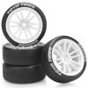 12mm RC Drift Tires and Wheels, daitoku 1/10 RC Rally Racing Tires for Tamiya Traxxas HPI KYOSHO XV02 XV01 TT01 TT02 PTG2 A959 - Style D (White) view 1