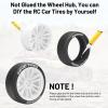 12mm RC Drift Tires and Wheels, daitoku 1/10 RC Rally Racing Tires for Tamiya Traxxas HPI KYOSHO XV02 XV01 TT01 TT02 PTG2 A959 - Style D (White) view 2
