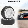 12mm RC Drift Tires and Wheels, daitoku 1/10 RC Rally Racing Tires for Tamiya Traxxas HPI KYOSHO XV02 XV01 TT01 TT02 PTG2 A959 - Style D (White) view 3