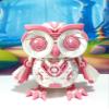 3D Printed Cyber Owl Figurine, Articulated Owl Bird Toy-4.5" White and Pink Cyber Owl, Posable and Movable Cyber Owl -ACO-PNK view 1