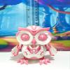 3D Printed Cyber Owl Figurine, Articulated Owl Bird Toy-4.5" White and Pink Cyber Owl, Posable and Movable Cyber Owl -ACO-PNK view 2