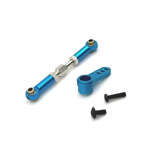 Rc Upgrade Spare For MJX H16 16207 16208 16209 16210 1/16 Metal 25T Servo Arm Horn Steering Link Rod RC Car Upgrade Parts Accessories(Blue)