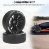 12mm RC Drift Tires and Wheels, daitoku 1/10 RC Rally Racing Tires for Tamiya Traxxas HPI KYOSHO XV02 XV01 TT01 TT02 PTG2 A959 - Style D (Black) view 3