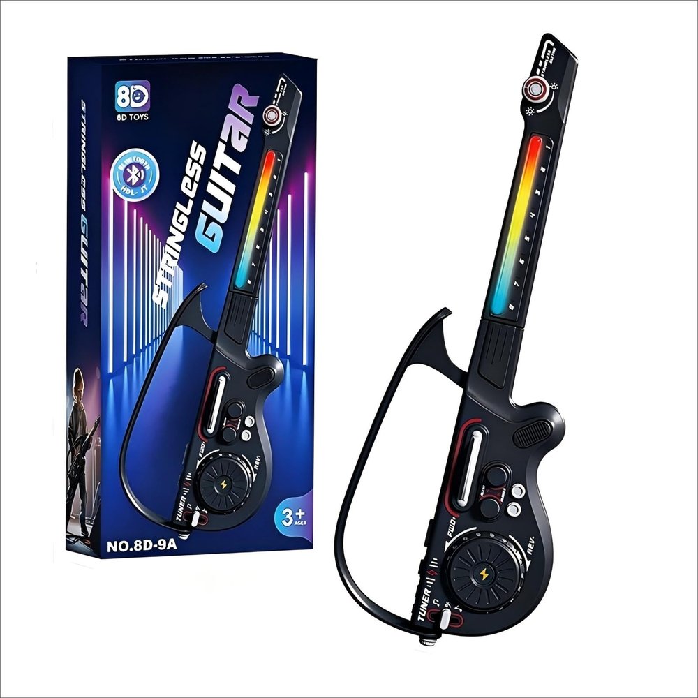 Diakud Kids Electric Stringless Musical Guitar Beginner Ages 5-9, Boy Toys Age 6-8 Gifts for 5 6 7 8 9 10 Year Old Boys Birthday Gift Ideas Cool Musical Instruments Toy Age 8-10 Years Old