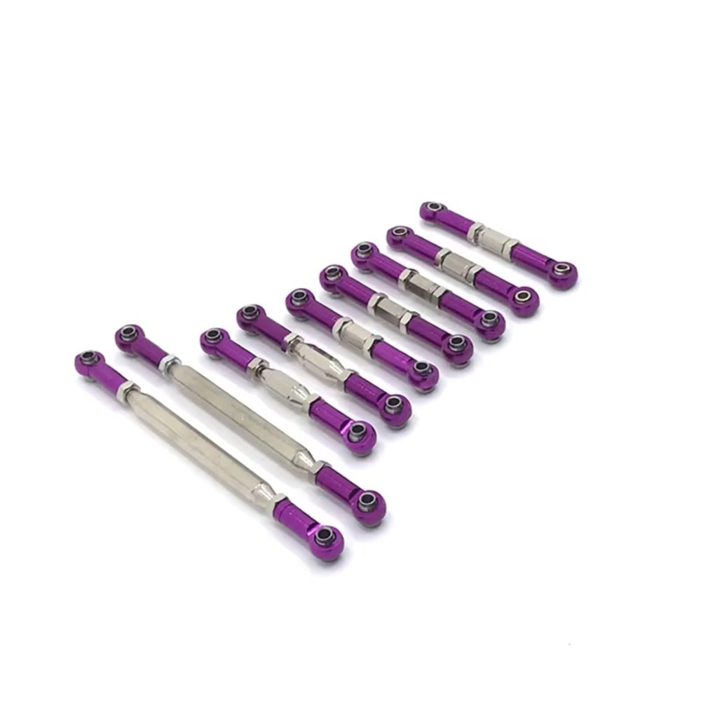 for WLtoys 12427 12429 12428 12423 FY01 FY02 FY03 Metal Adjustable Linkage RC Car Parts and Accessories Upgrade Replacement and Use RC Car DIY Parts(Purple)